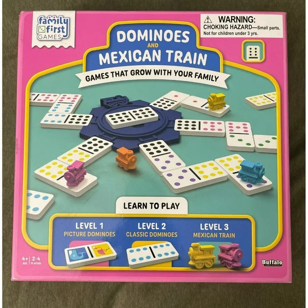 Family First Games Dominoes and Mexican Train Set NEW